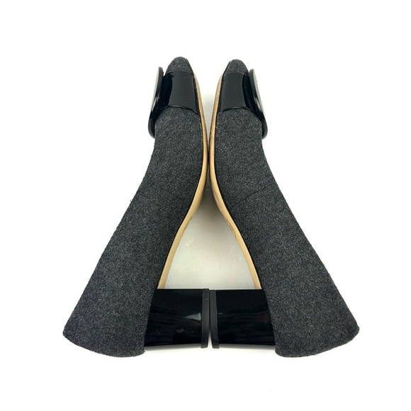 Michael Michael Kors Pauline Flex Mid Pump 6 Charcoal Felt Wool Heels Womens - Picture 7 of 10